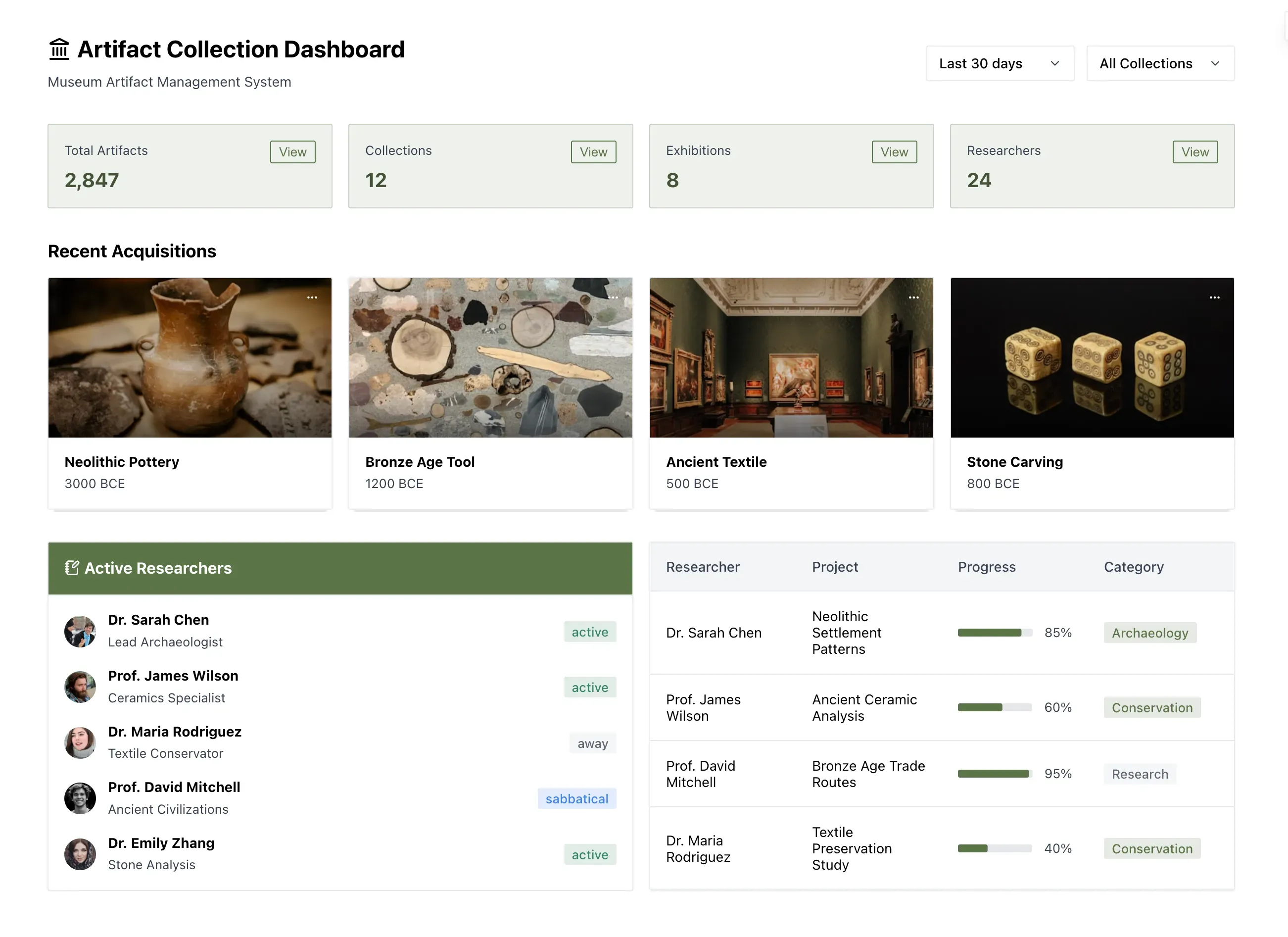 Artifact UI component library preview